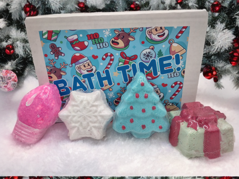 Christmas Holiday bath bombs Bath bomb gift set Holiday fragrances bath fizzies gift